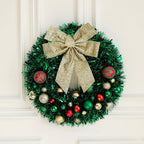 Christmas Wreath Outdoor with Glitter Bow – 45cm Door Decoration 1