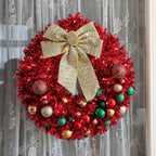 Christmas Wreath Outdoor with Glitter Bow – 45cm Door Decoration 3