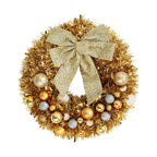 Christmas Wreath Outdoor with Glitter Bow – 45cm Door Decoration 6