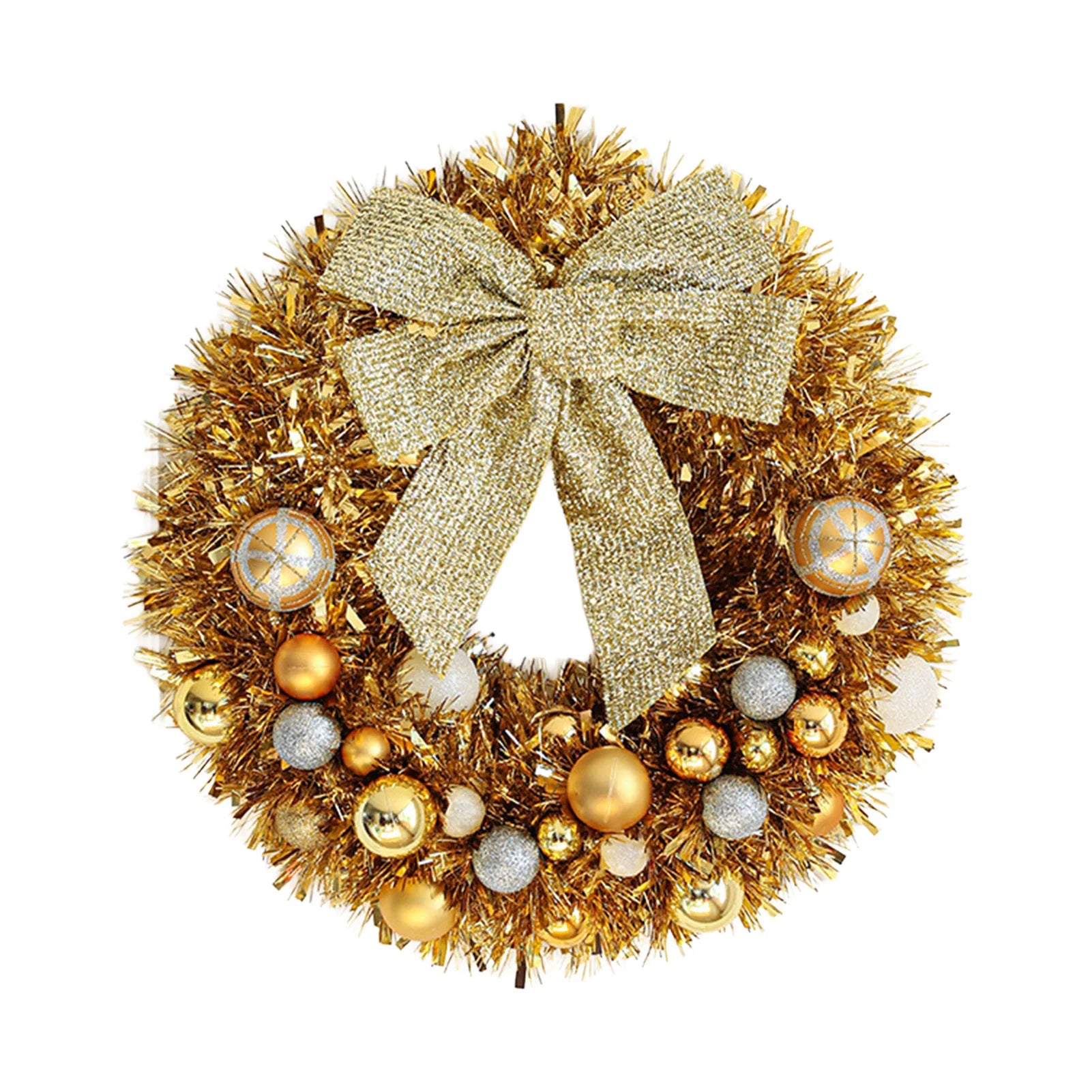 Christmas Wreath Outdoor with Glitter Bow – 45cm Door Decoration 6