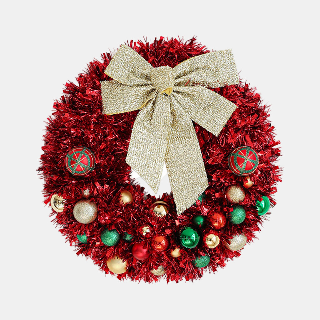 Christmas Wreath Outdoor with Glitter Bow – 45cm Door Decoration 7
