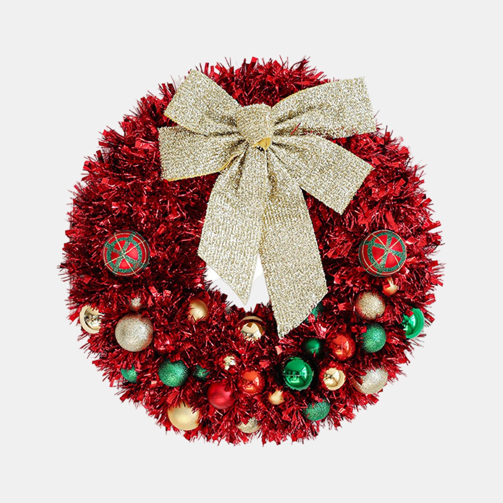 Christmas Wreath Outdoor with Glitter Bow – 45cm Door Decoration 7