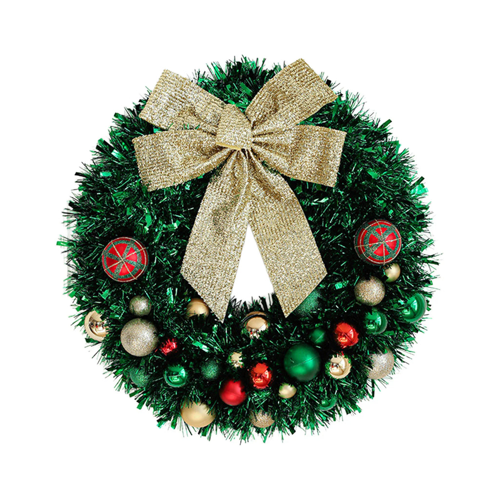 Christmas Wreath Outdoor with Glitter Bow – 45cm Door Decoration 8