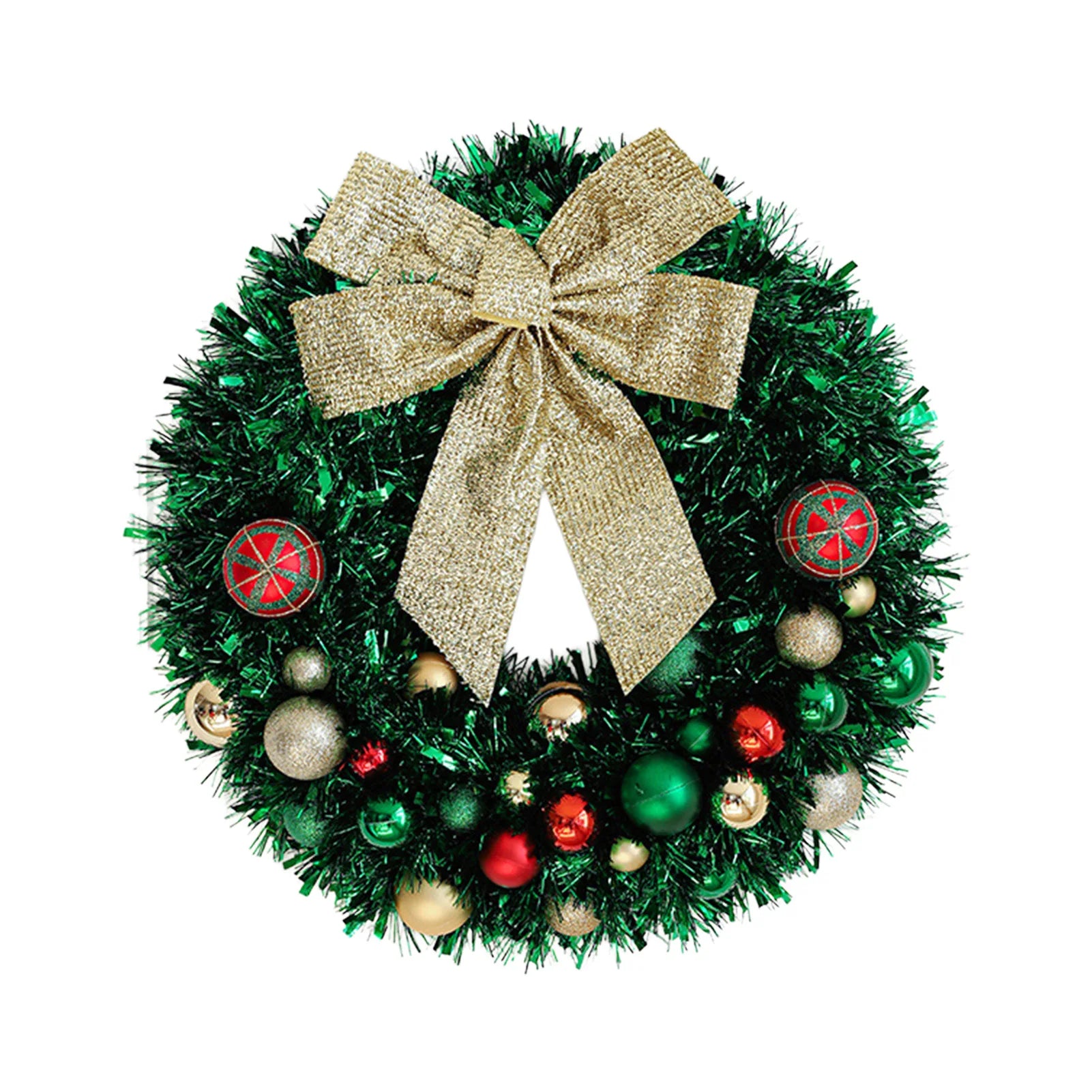 Christmas Wreath Outdoor with Glitter Bow – 45cm Door Decoration 8