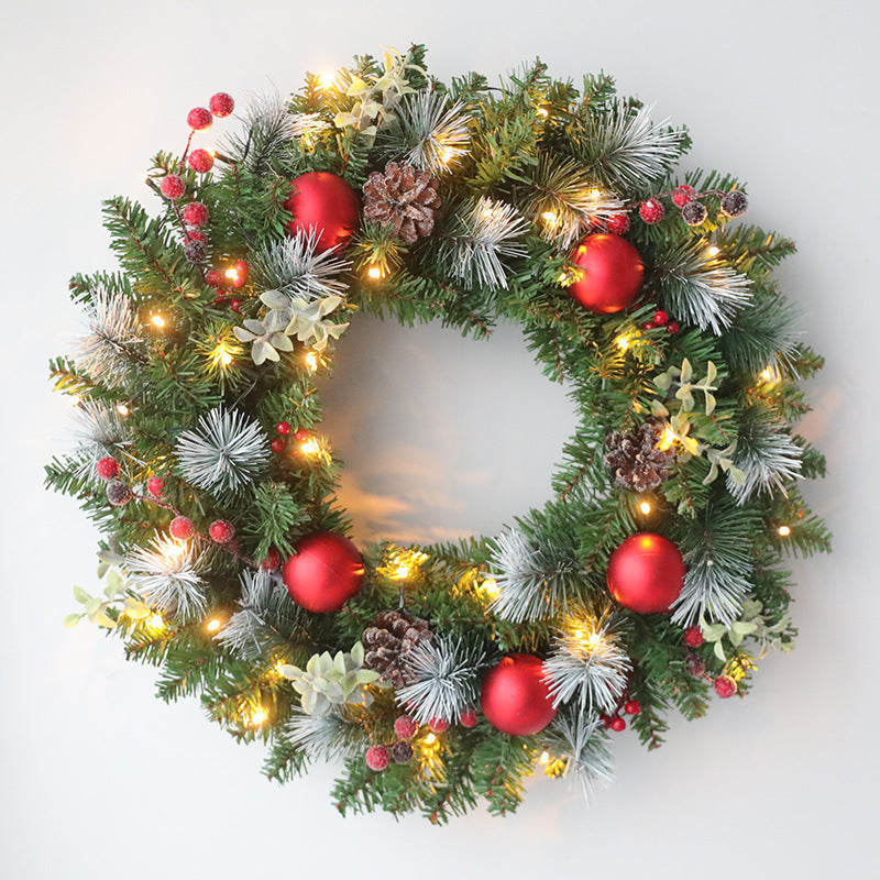 Christmas Wreath Hanging Decoration with Lights – Outdoor Door Decoration for Holidays