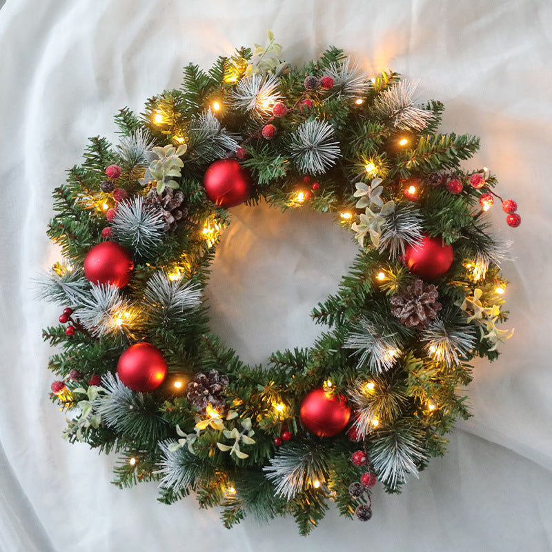 Christmas Wreath Hanging Decoration with Lights – Outdoor Door Decoration for Holidays