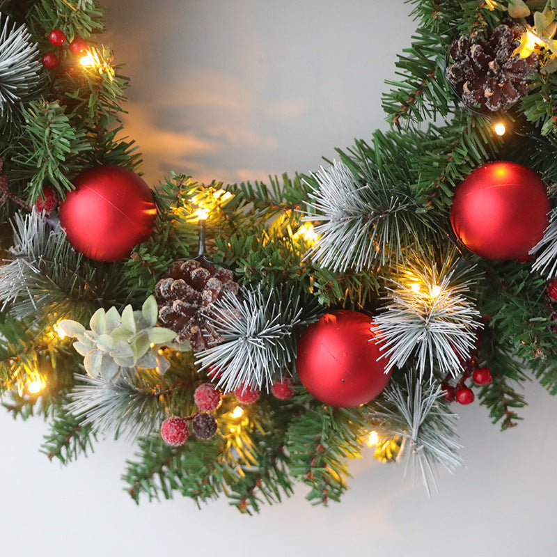 Christmas Wreath Hanging Decoration with Lights – Outdoor Door Decoration for Holidays