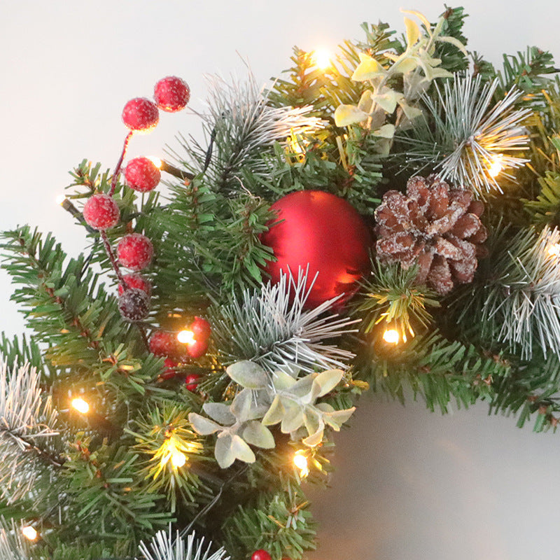 Christmas Wreath Hanging Decoration with Lights – Outdoor Door Decoration for Holidays
