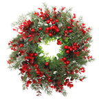 Christmas Wreath with Red Berries – Lush Outdoor Holiday Door Decor 0