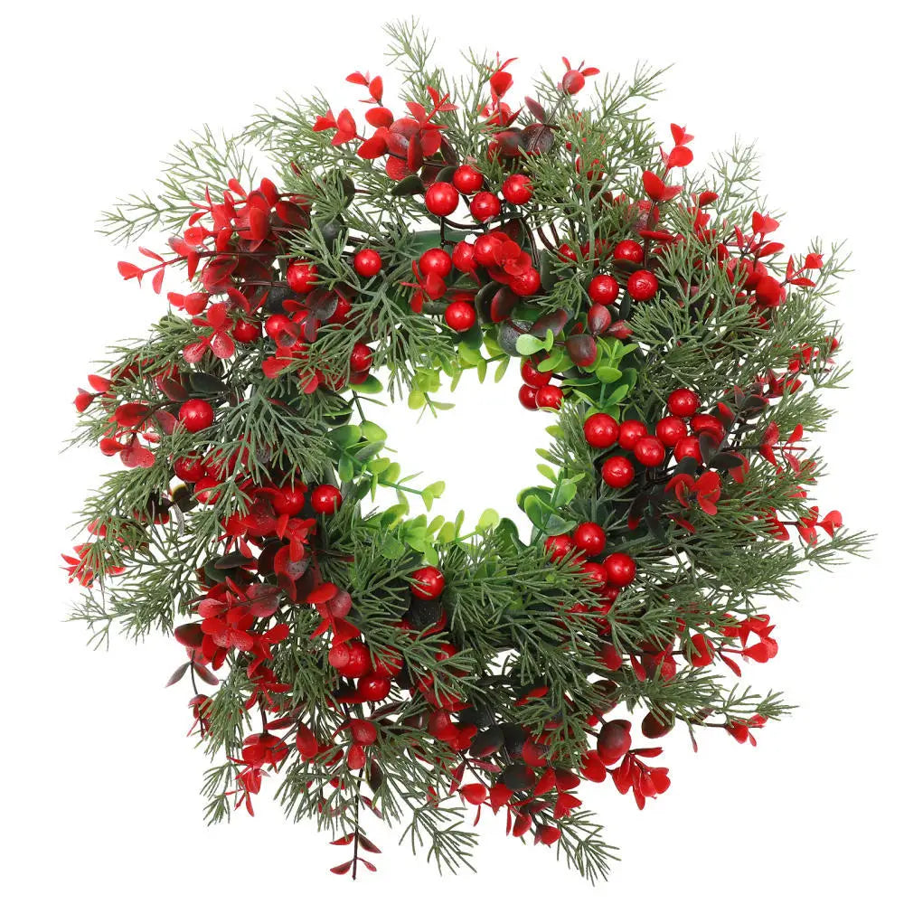 Christmas Wreath with Red Berries – Lush Outdoor Holiday Door Decor 0