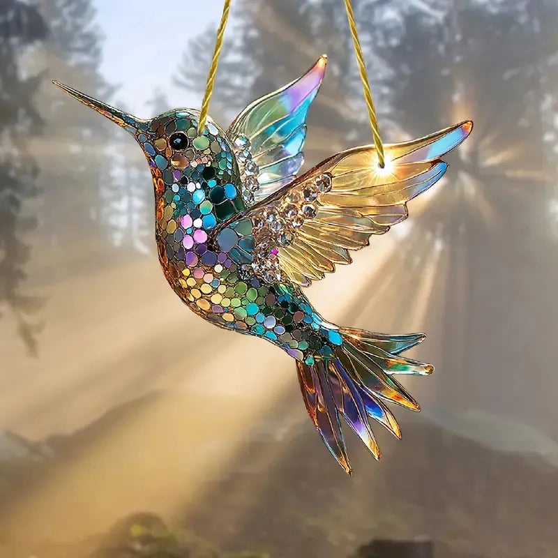 Colorful Hummingbird Suncatcher Crystal Spirit Birds – Vibrant Window Decor for Home