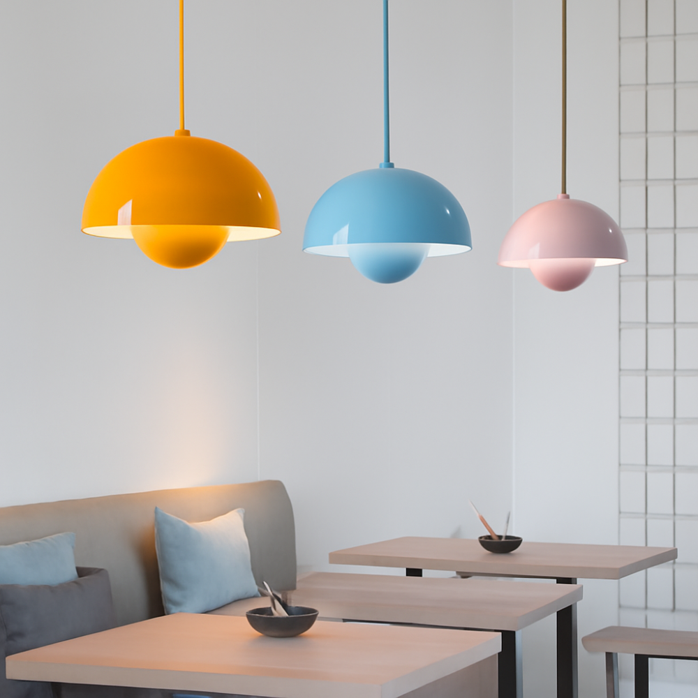 Semicircular Colored Chandelier – Modern Scandinavian Elegance