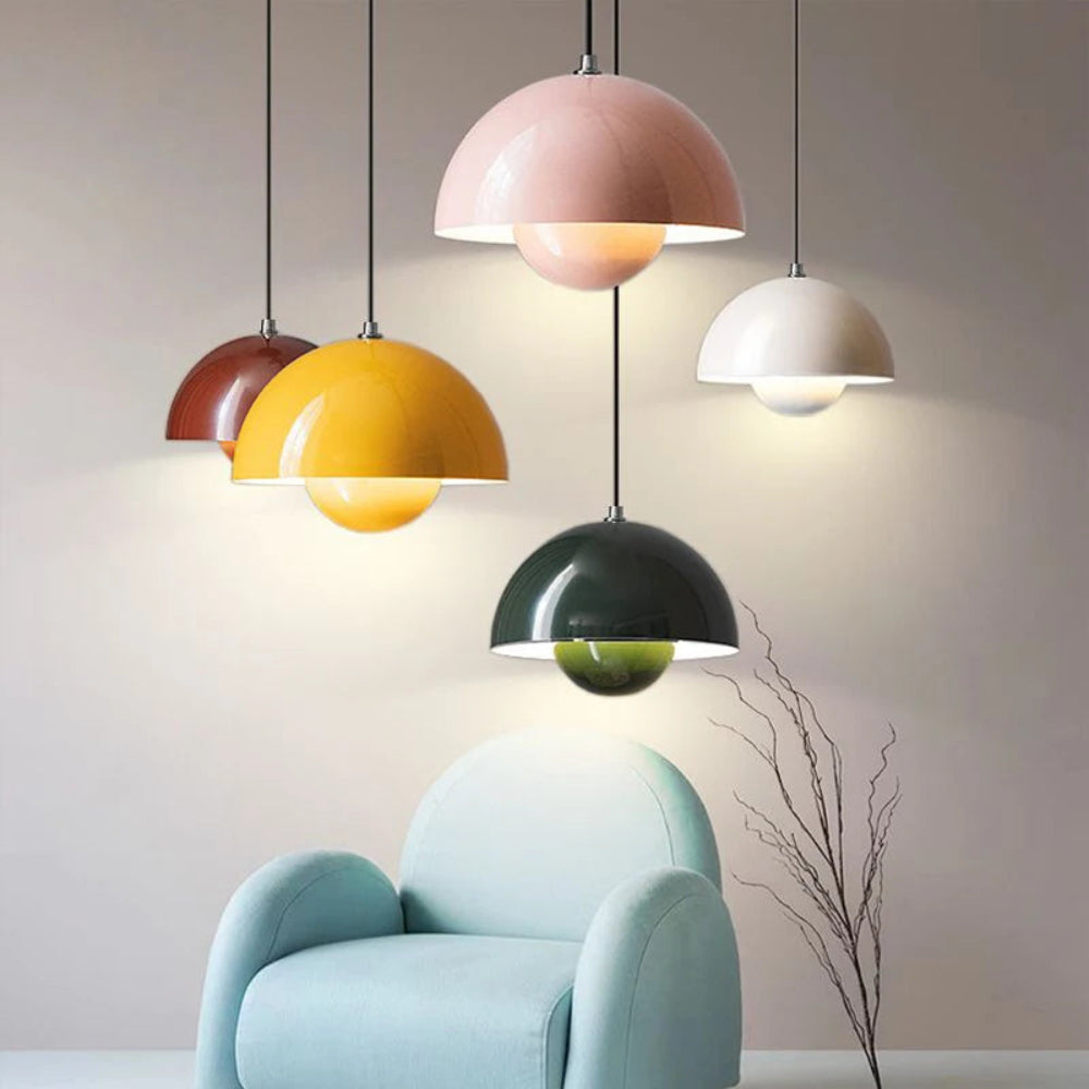 Semicircular Colored Chandelier – Modern Scandinavian Elegance