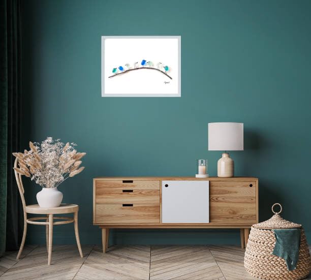 Coastal Love Notes Wall Decoration – Sea Glass Birds Inspired by Nature