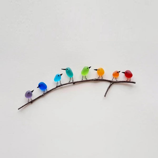 Coastal Love Notes Wall Decoration – Sea Glass Birds Inspired by Nature
