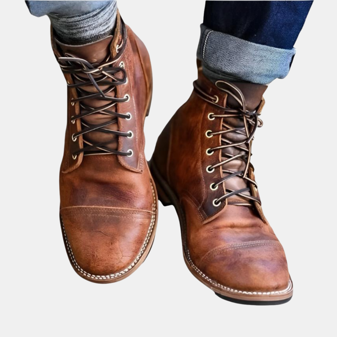 Lace-Up Faux Leather Boots for Men – Rugged Elegance Meets Everyday Comfort