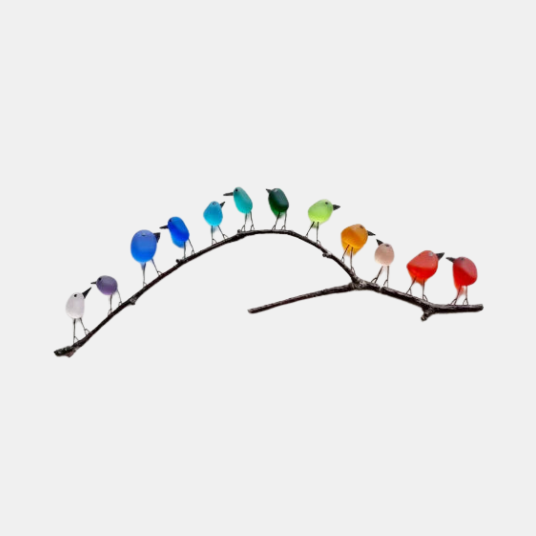 Coastal Love Notes Wall Decoration – Sea Glass Birds Inspired by Nature