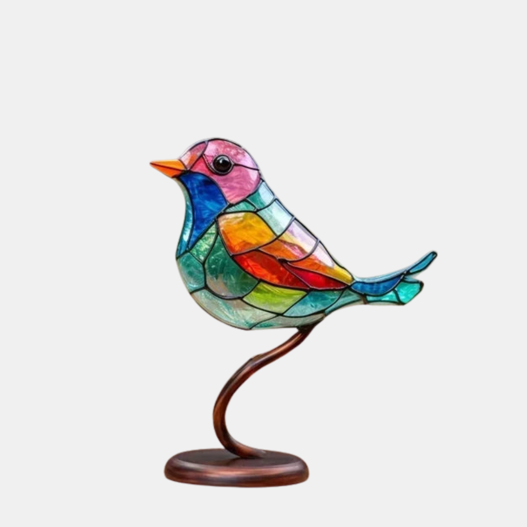 Handmade Bird Statue – Vibrant Glass Art for Elegant Interiors