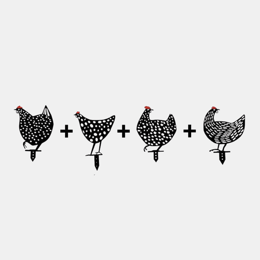 Metal Chicken Family Garden Decoration – Whimsical Charm for Your Yard