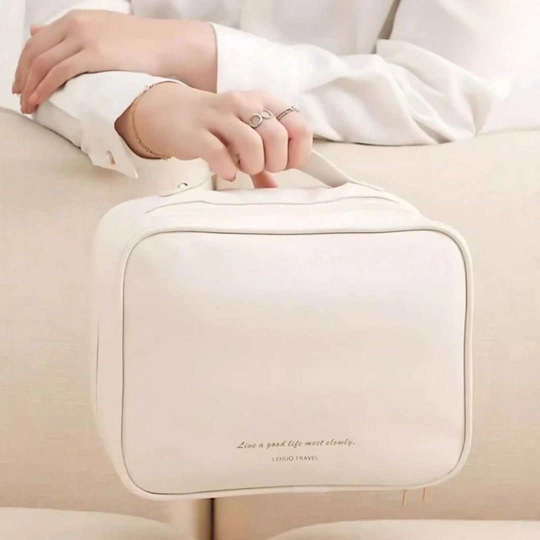 Multi-Compartment Makeup Bag – Stylish Travel Cosmetic Case Organizer