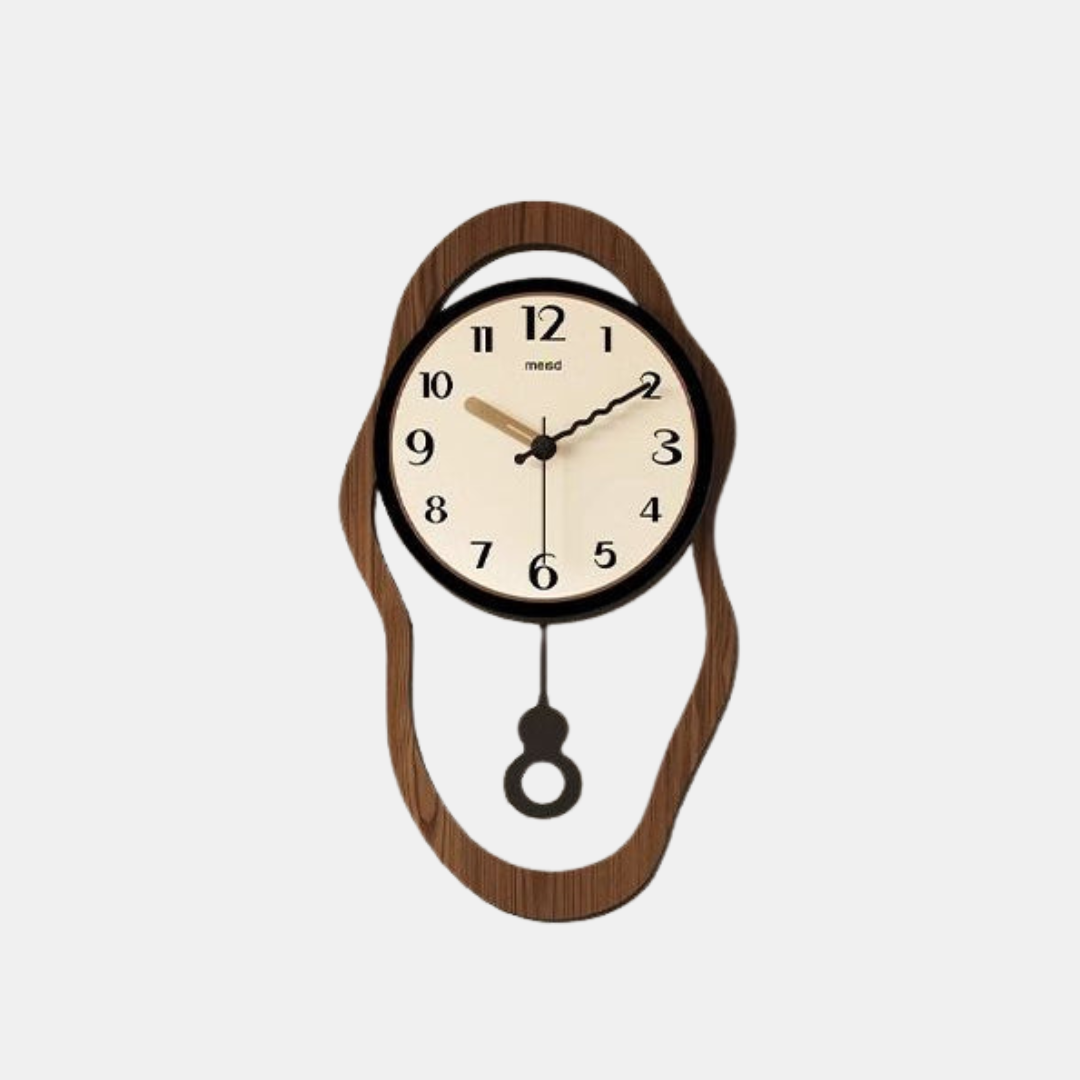 Retro Modern Wall Clock with Timber Finish – Stylish Home Decor