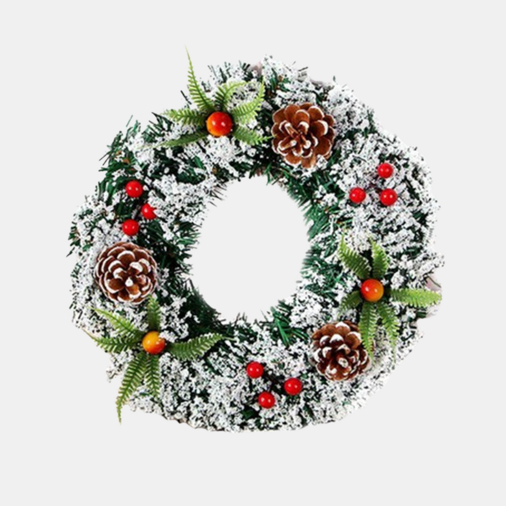 Snow-Kissed Christmas Wreath – Festive Flocked Decoration