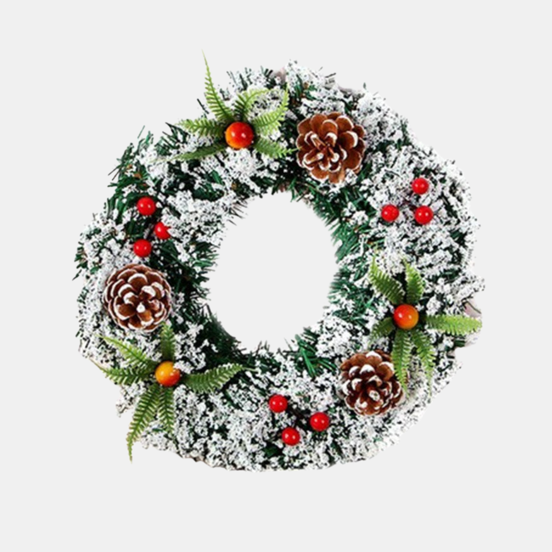 Snow-Kissed Christmas Wreath – Festive Flocked Decoration