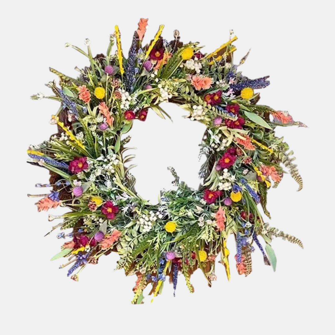 Handmade Living Door Wreath – Vibrant Elegance, Year-Round Charm