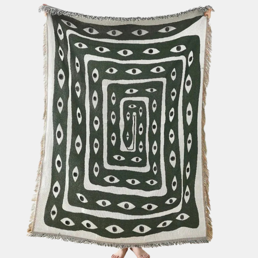 Stylish Snake Eye Design Throw Blanket for Bed & Sofa