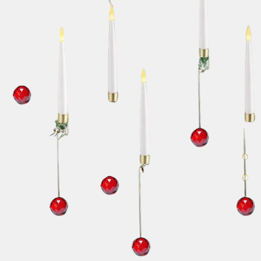 Flameless LED Christmas Tree Candles – Remote Control with Icicle Hooks