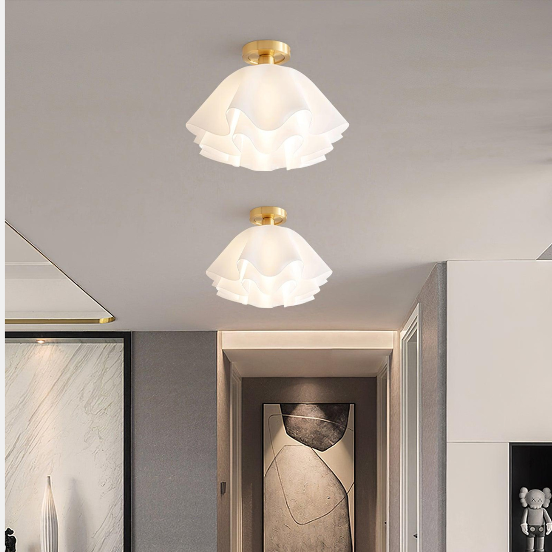 Modern Flush Mount Ceiling Light – Unique Folded Design for Home Decor