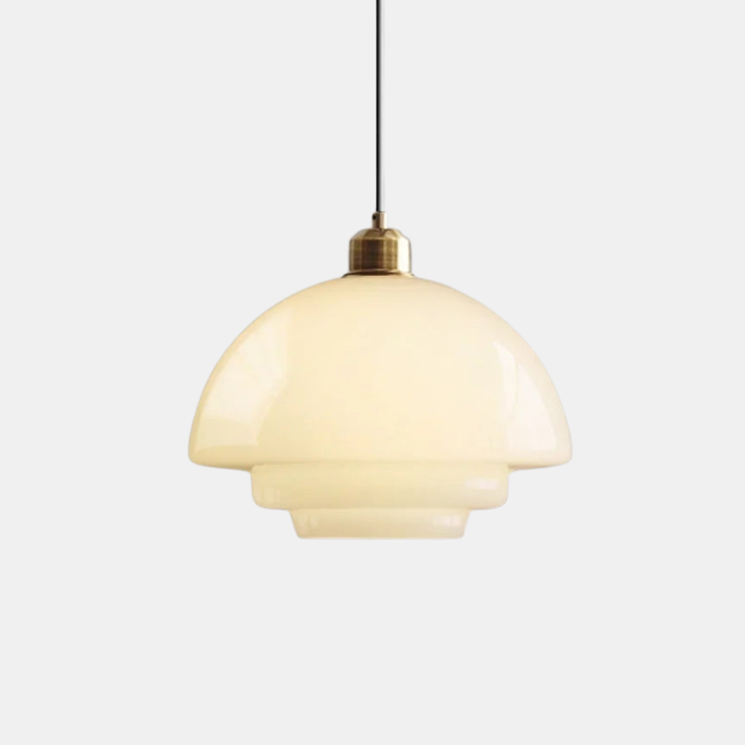 White Glass Pendant Light – Mid-Century Elegance in Modern Form
