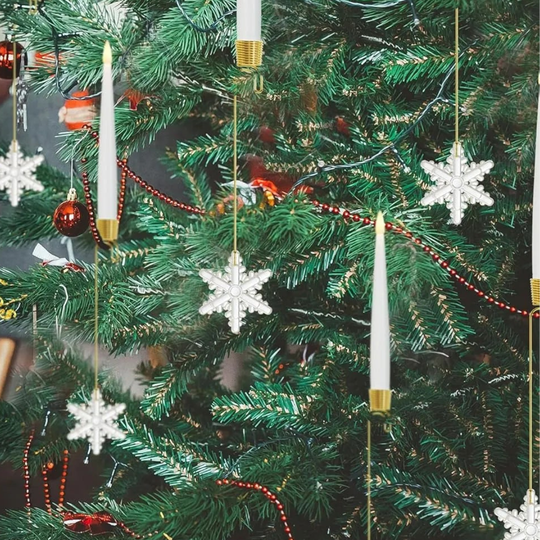 Flameless LED Christmas Tree Candles – Remote Control with Icicle Hooks