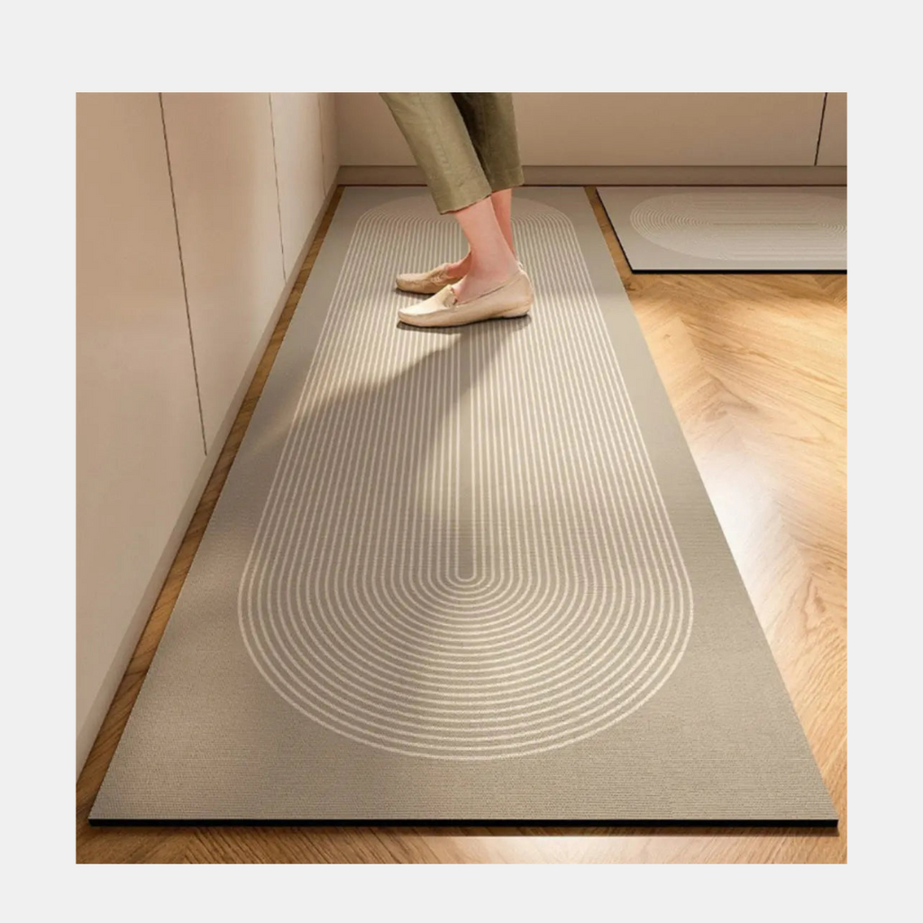 Anti-Fatigue Kitchen Rug – Absorbent Fiber Door Mat with Non-Slip Rubber Backing