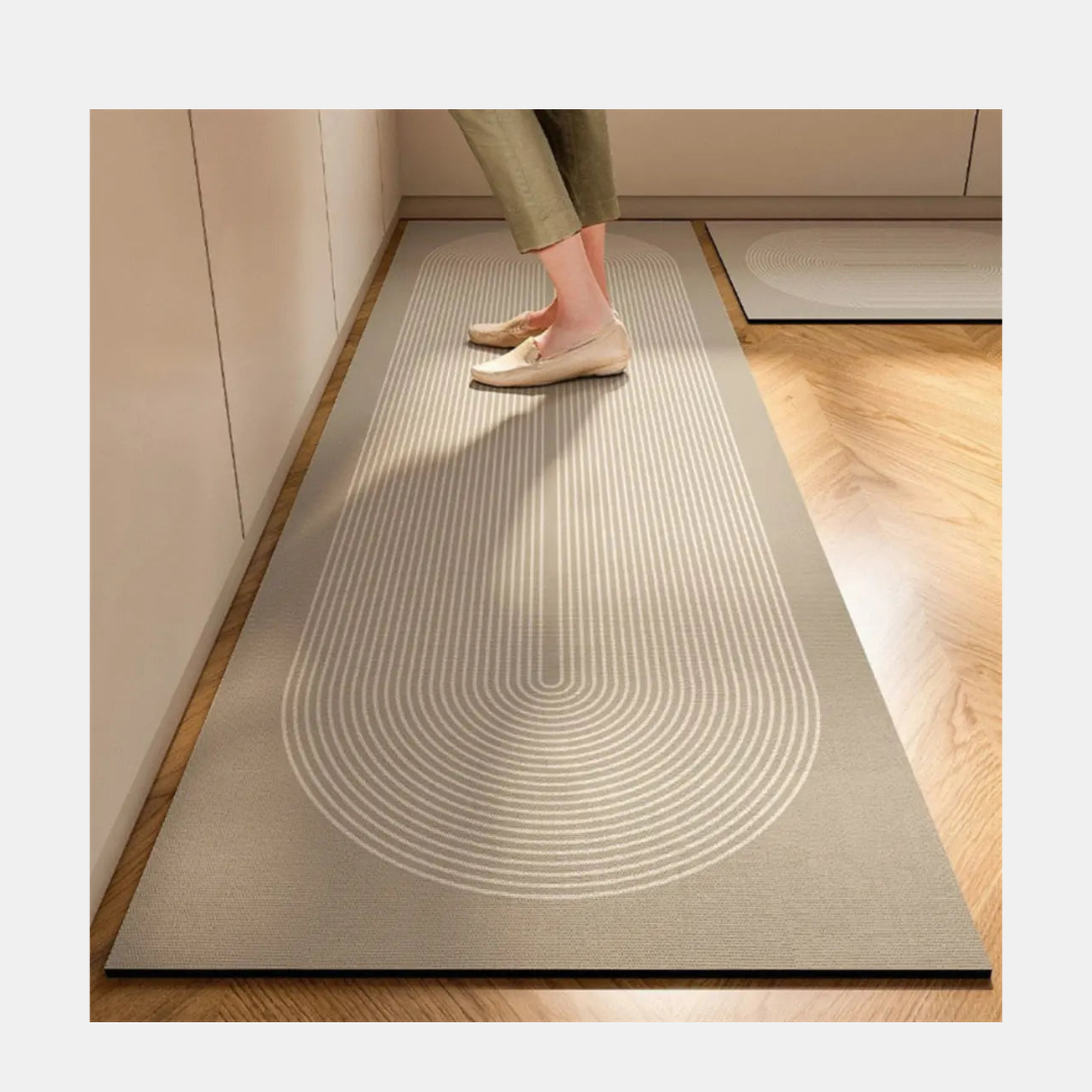 Anti-Fatigue Kitchen Rug – Absorbent Fiber Door Mat with Non-Slip Rubber Backing