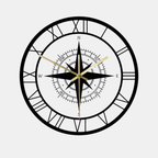 Luxury Nautical Compass Wall Clock – Precision Craftsmanship