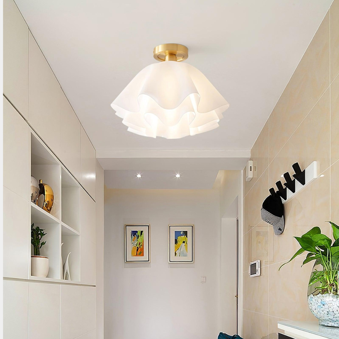 Modern Flush Mount Ceiling Light – Unique Folded Design for Home Decor