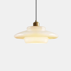White Glass Pendant Light – Mid-Century Elegance in Modern Form