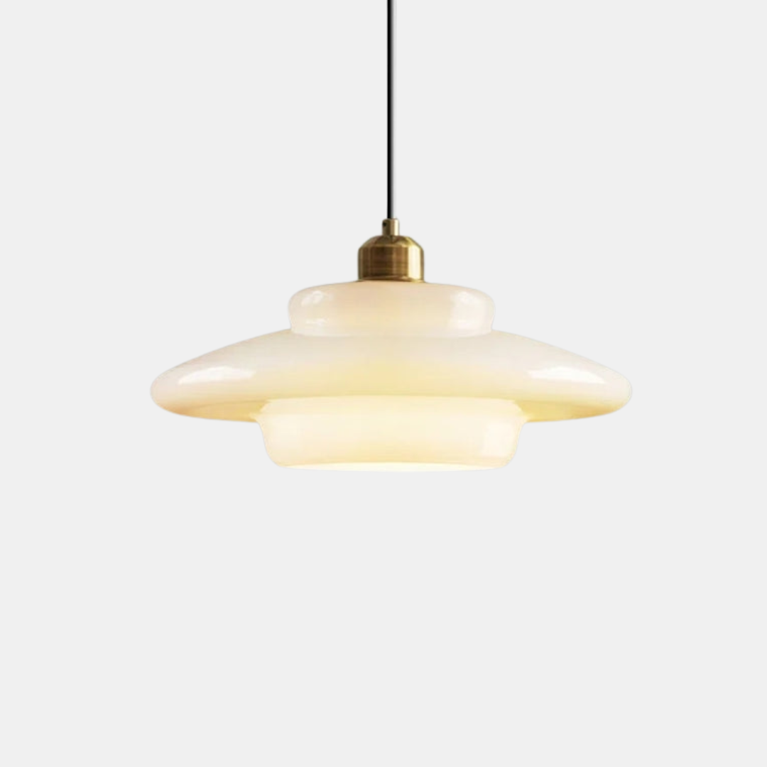 White Glass Pendant Light – Mid-Century Elegance in Modern Form