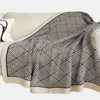 Stylish Geometric Plaid Blanket for Bed & Sofa