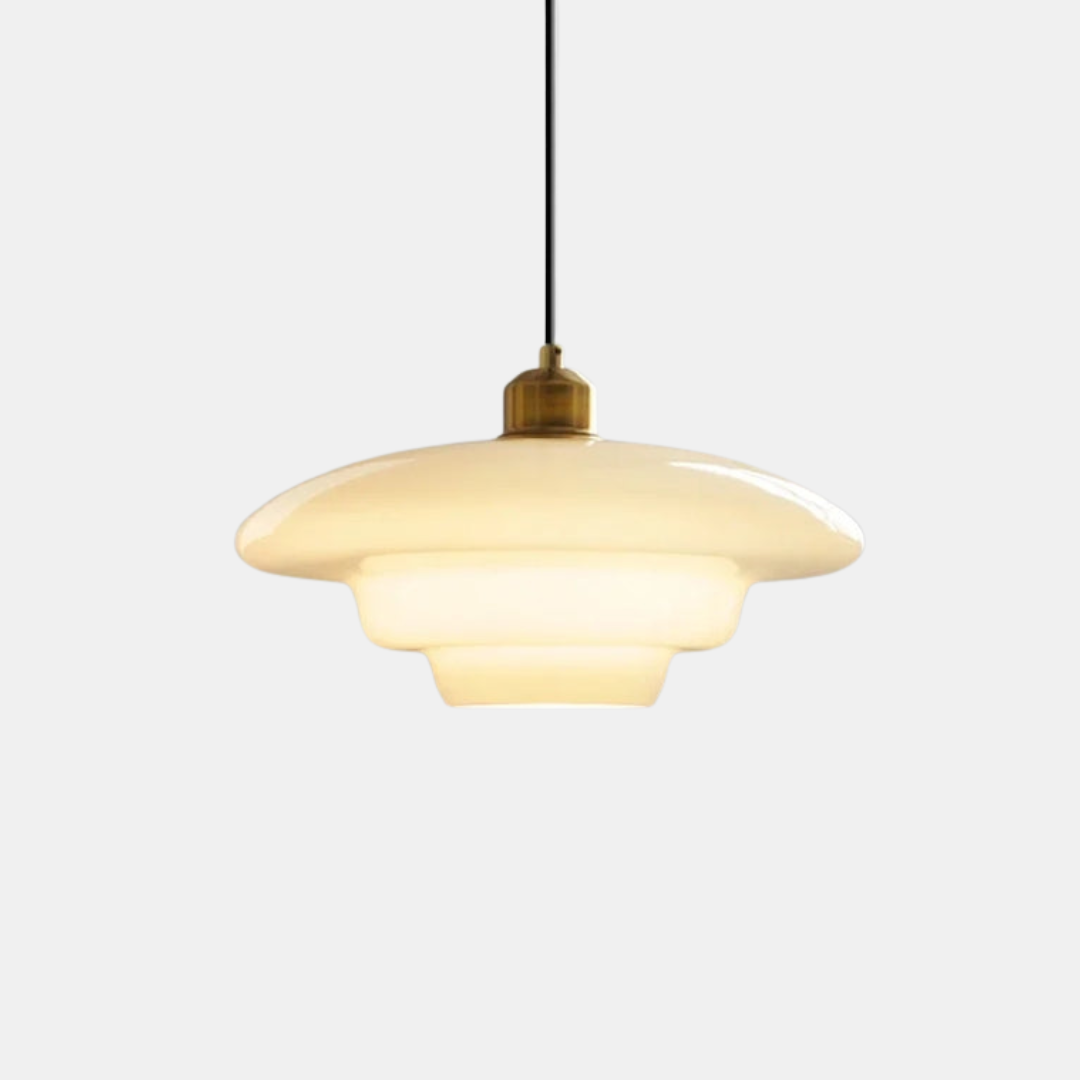 White Glass Pendant Light – Mid-Century Elegance in Modern Form
