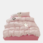 Pink Striped Bedding Set – Cozy Cotton Duvet Covers for Aesthetic Bedrooms