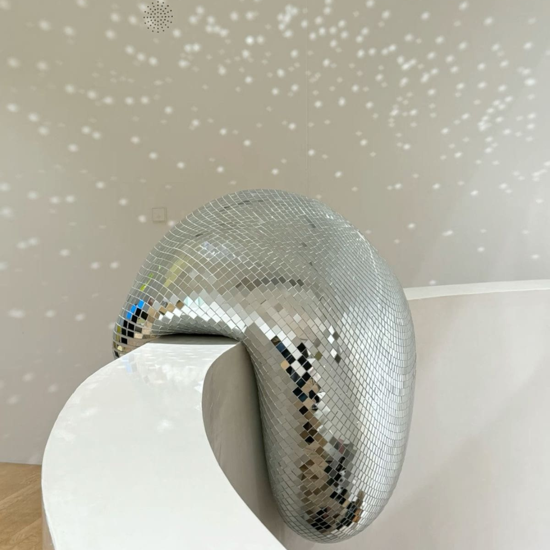 Retro Melted Disco Ball Decoration – Retro 70s-Inspired Home Accent