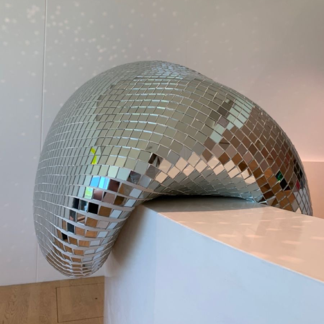 Retro Melted Disco Ball Decoration – Retro 70s-Inspired Home Accent