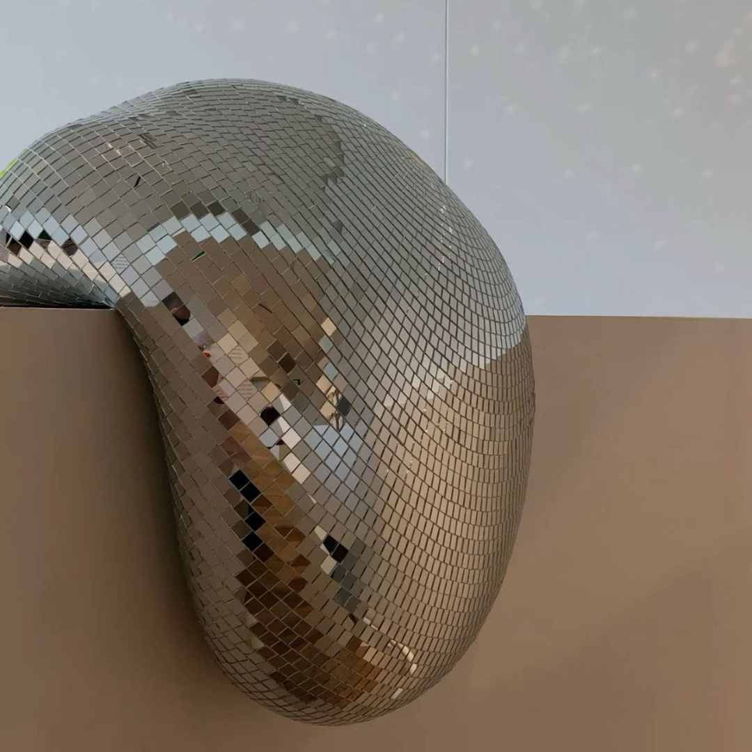 Retro Melted Disco Ball Decoration – Retro 70s-Inspired Home Accent
