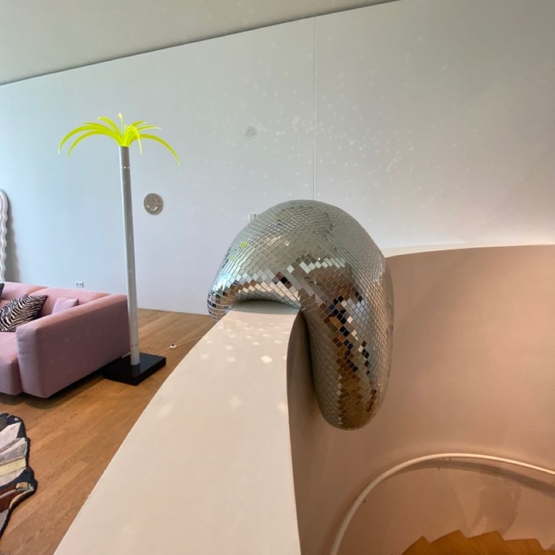 Retro Melted Disco Ball Decoration – Retro 70s-Inspired Home Accent