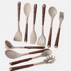 Kitchen Utensil Set – Non-Stick Cooking Tools with Wooden Handle Design