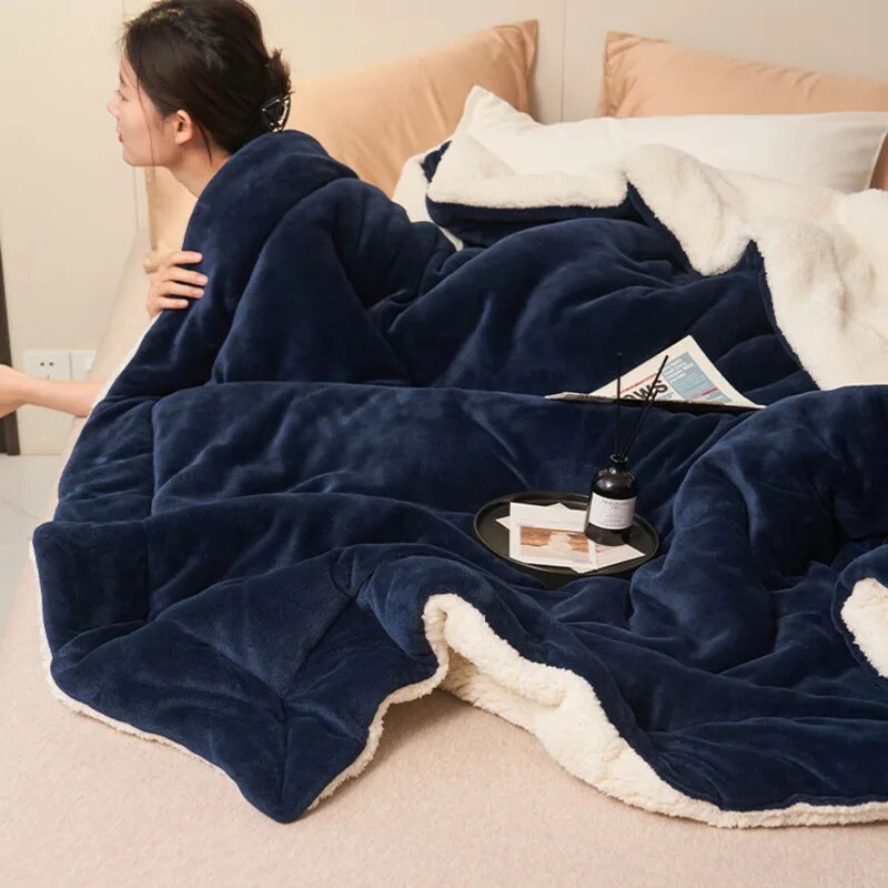 Cozy Double-Sided Blanket for Sofa or Bed – Ultimate Warmth and Comfort