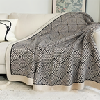 Stylish Geometric Plaid Blanket for Bed & Sofa
