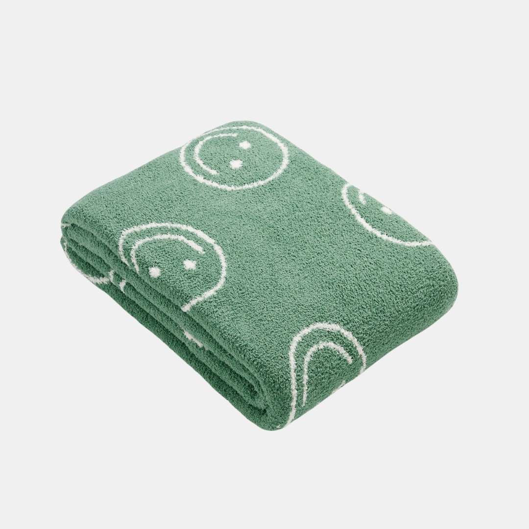 Cozy Smiley Face Throw Blanket